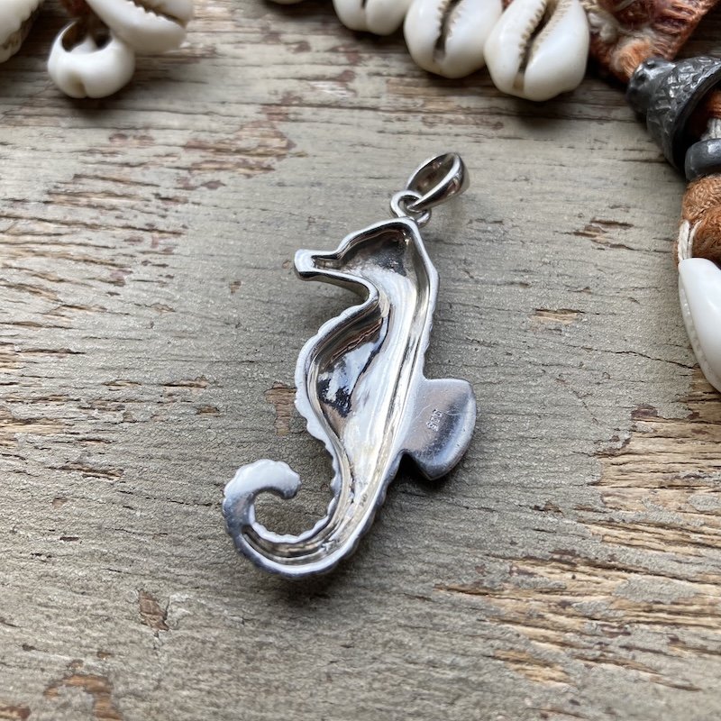 Beautiful Large Sterling Silver Seahorse Pendant