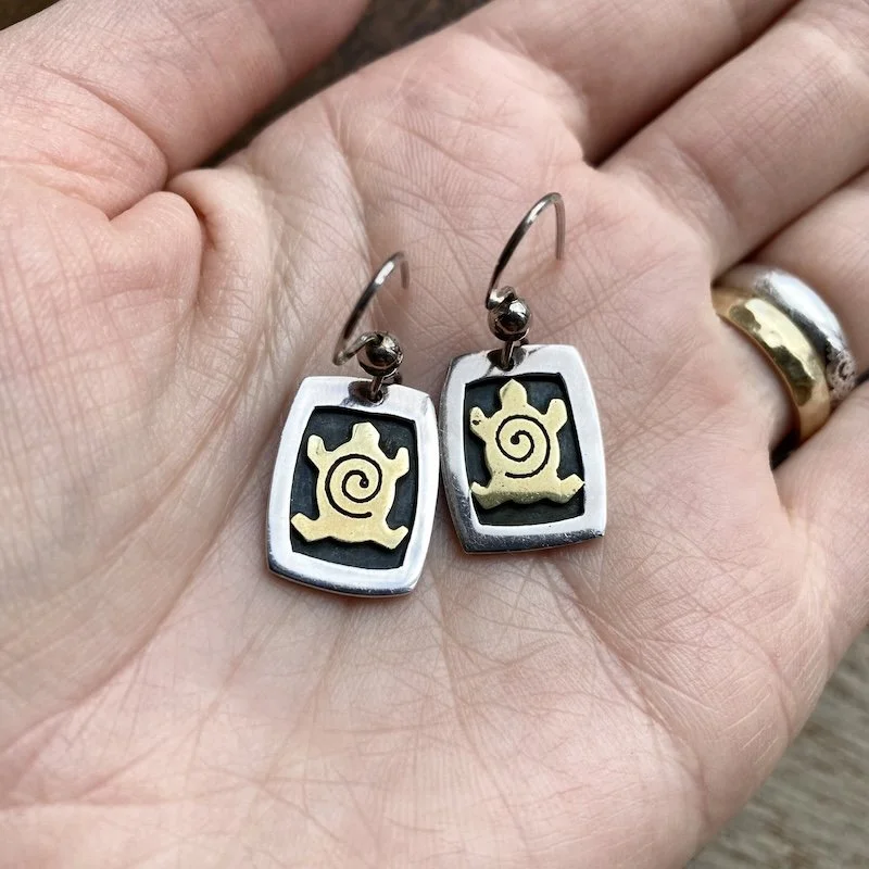 vintage Mexican sterling silver turtle earrings 3.jpeg