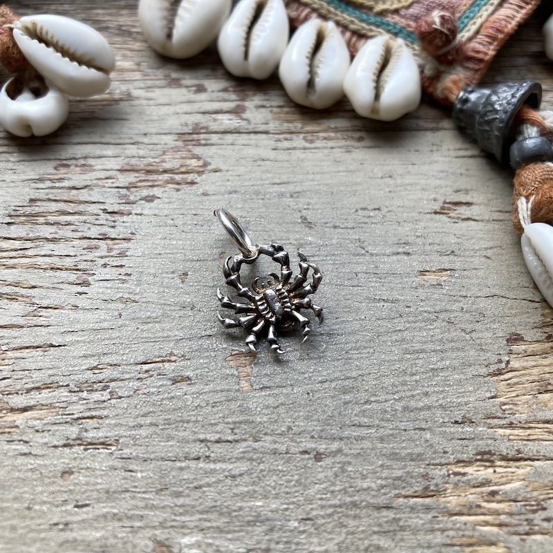 Vintage Sterling Silver Crab Pendant