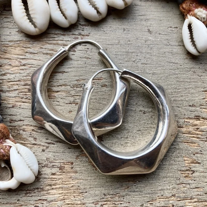 funky vintage sterling silver geometric hoops 2.jpeg