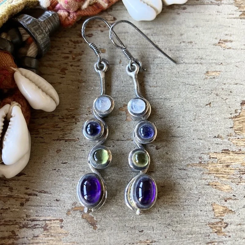 sterling silver amethyst, peridot and rainbow moonstone earrings 1.jpeg