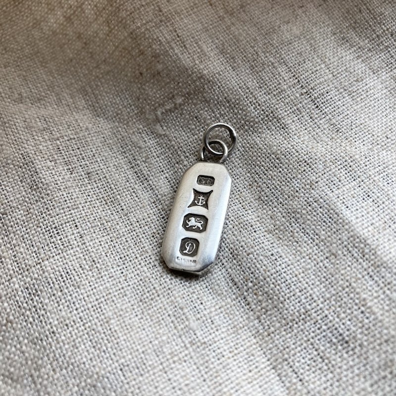Fab Vintage Solid Silver Mini Ingot Pendant
