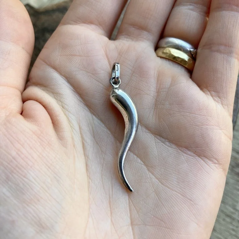 Lovely Vintage Silver Horn of Plenty Pendant