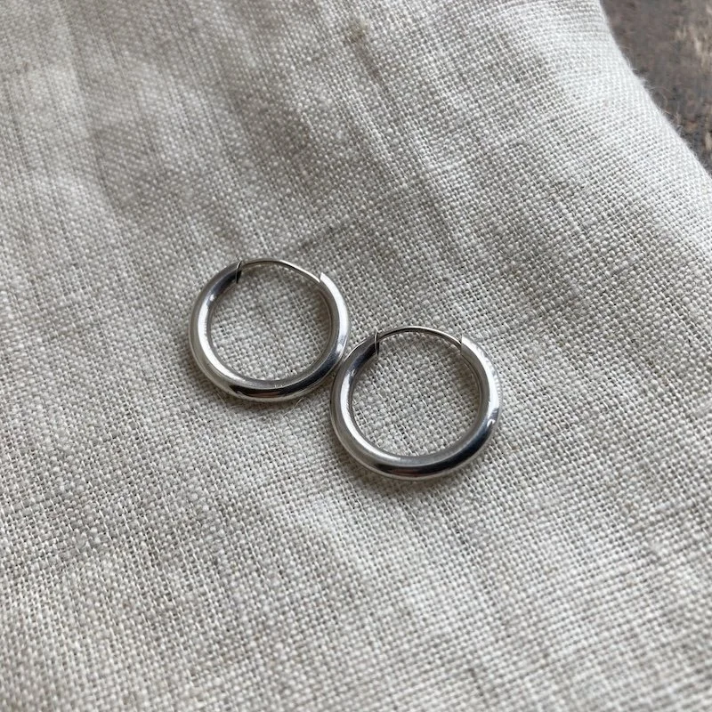Cute Simple Sterling Silver Hoops