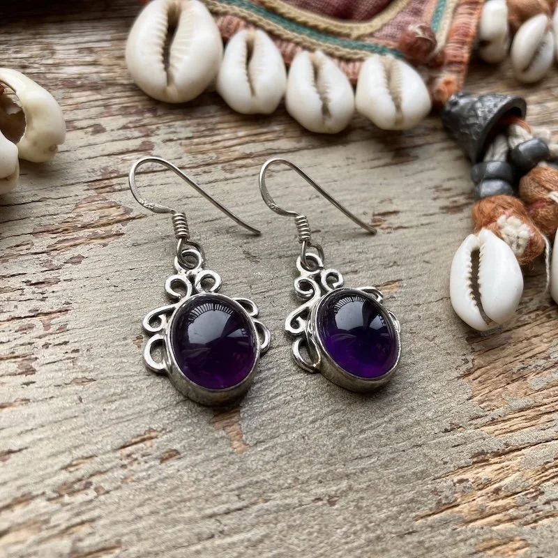 ornate sterling silver and amethyst earrings 2.jpeg