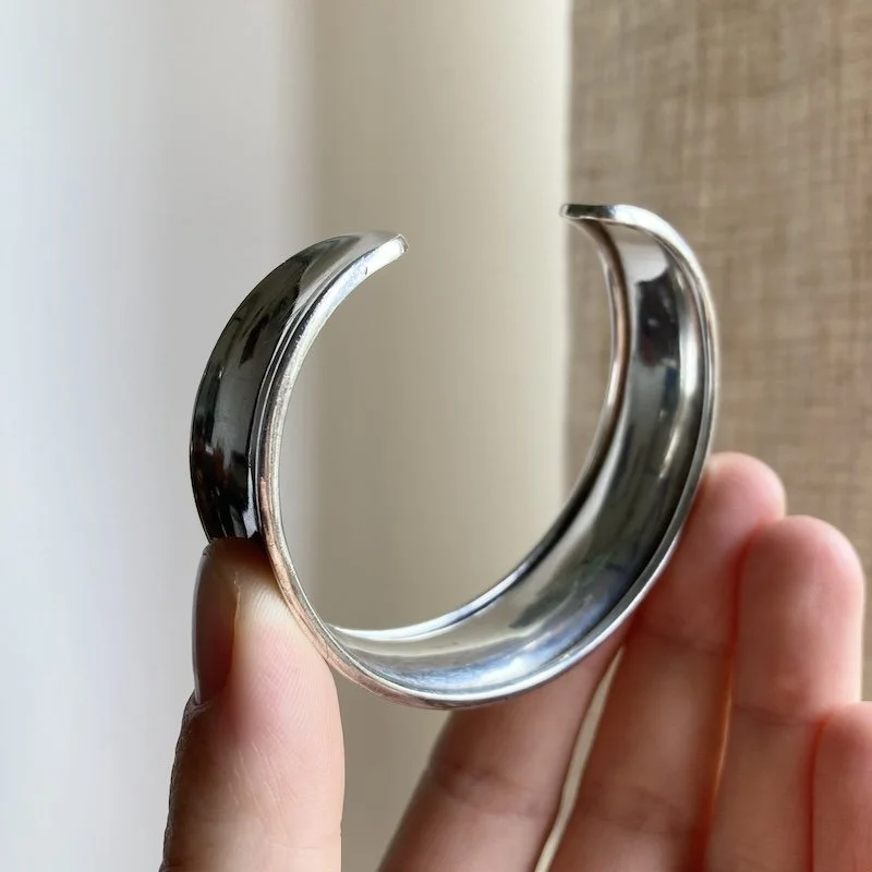 vintage simple sterling silver cuff bangle 3.jpeg