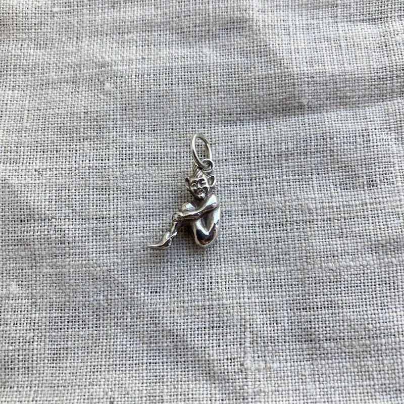 Cute Little Vintage Sterling Silver Pixie Pendant