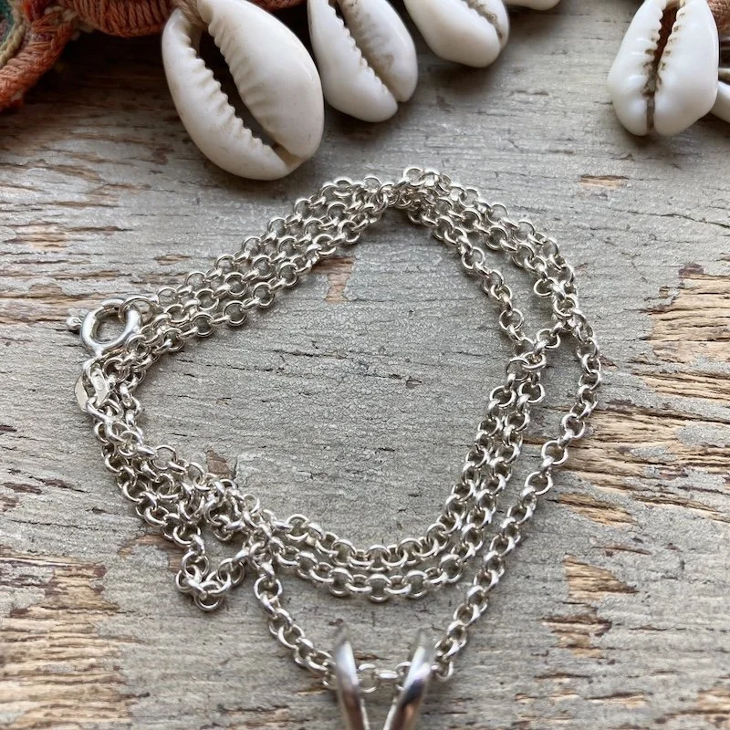 handmade sterling silver and seaglass necklace 5.jpeg