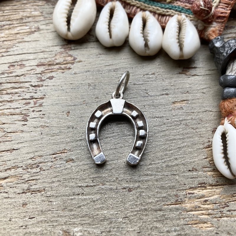 Fab Vintage Sterling Silver Lucky Horseshoe Pendant