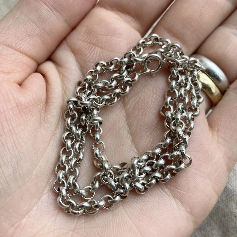 Fab Vintage Sterling Silver Belcher Chain 18.5"