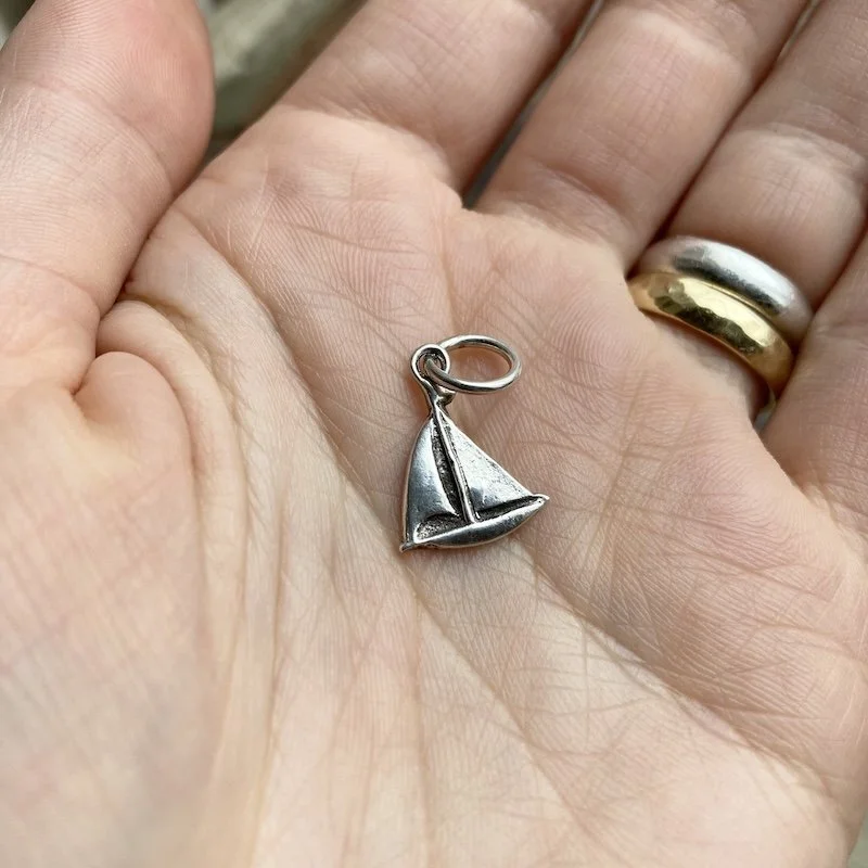 Lovely Little Sterling Silver Sailboat Pendant