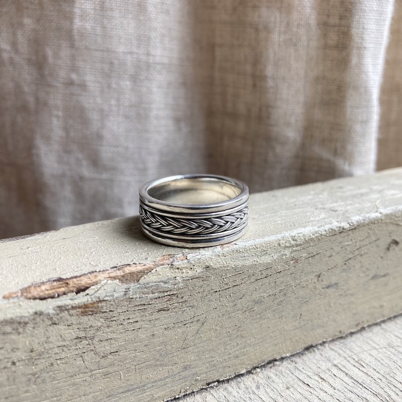 Lovely Vintage Sterling Silver Plait Ring