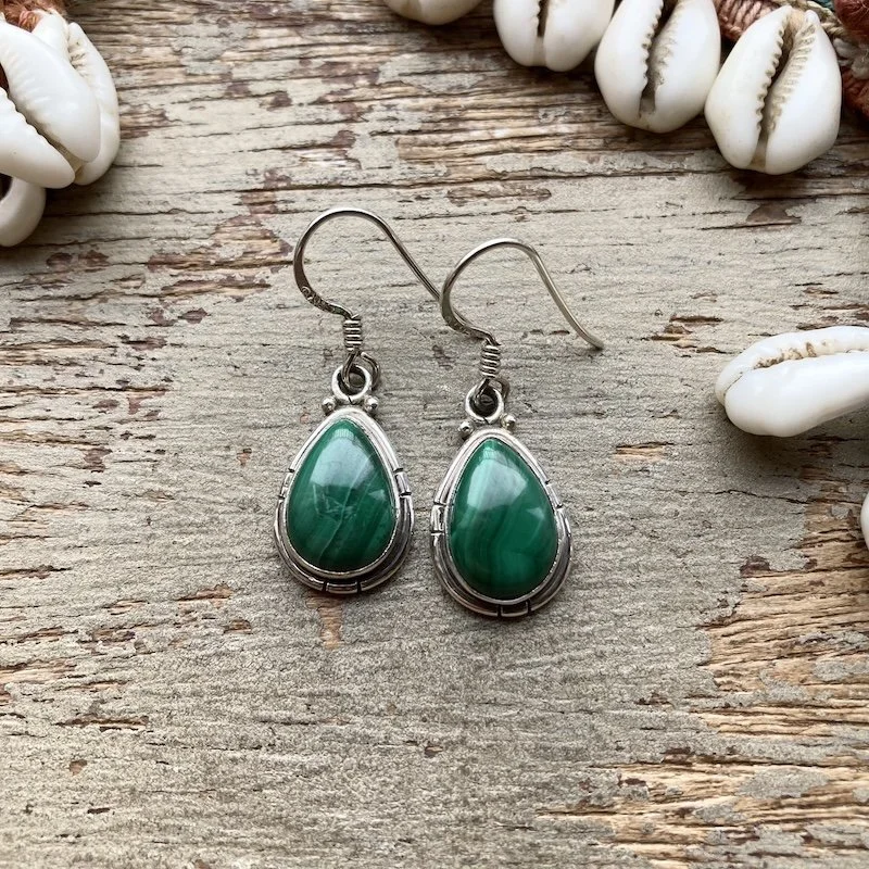 sterling silver malachite teardrop earrings 1.jpeg