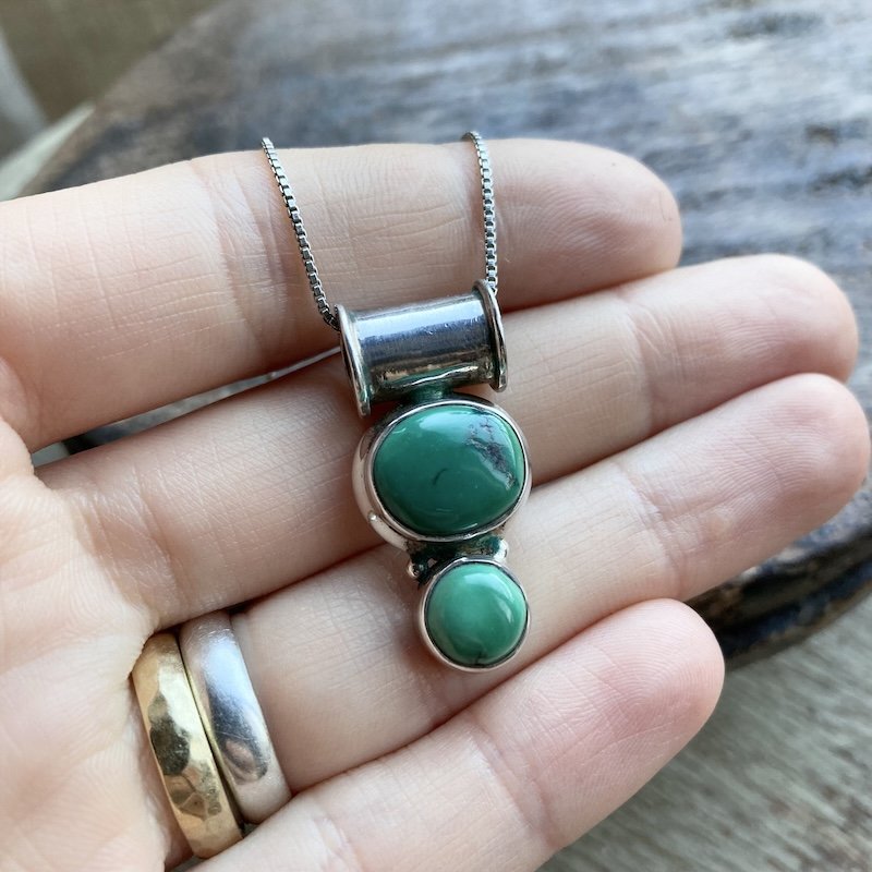 Lovely Vintage Sterling Silver Turquoise Necklace