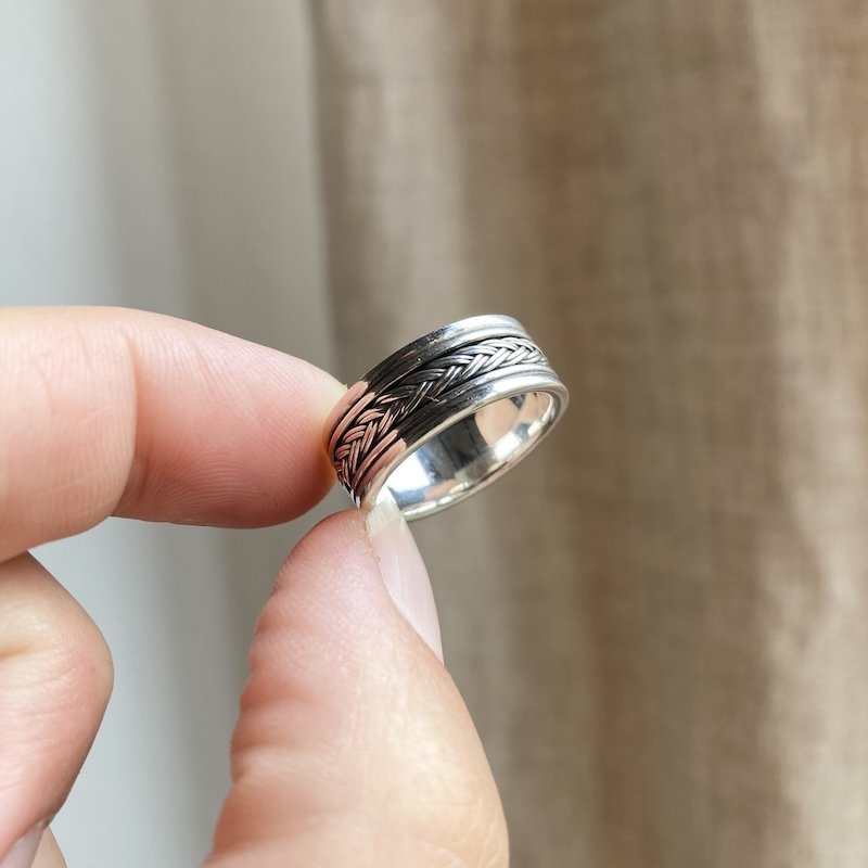Lovely Vintage Sterling Silver Plait Ring