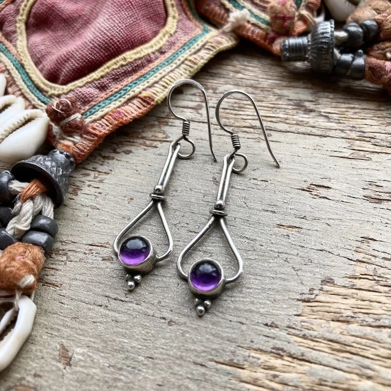 dangly sterling silver and amethyst earrings 1.jpeg