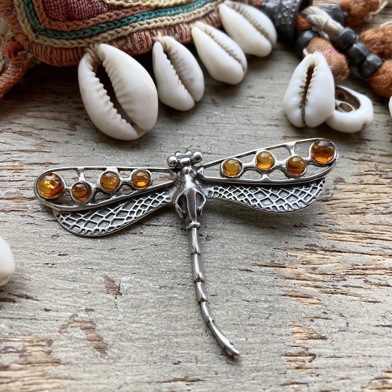 sterling silver and amber dragonfly pendant 1.jpeg