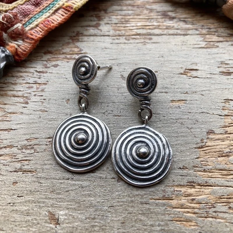 vintage sterling silver double spiral earrings 1.jpeg