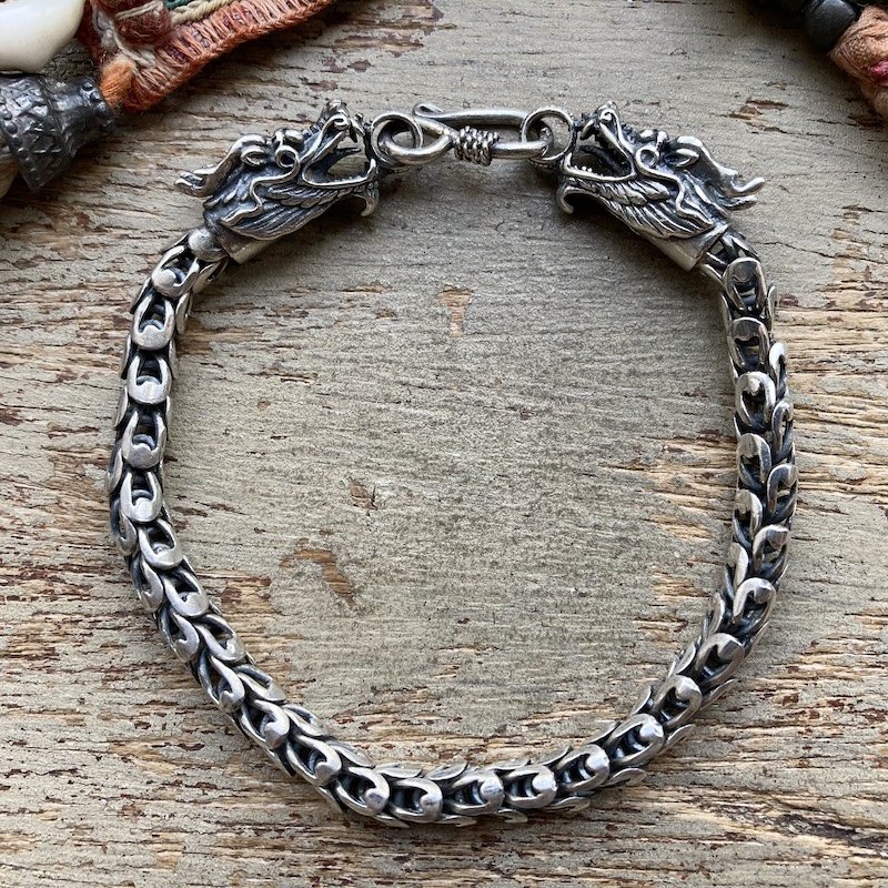 Amazing Vintage Sterling Silver Dragon Bracelet