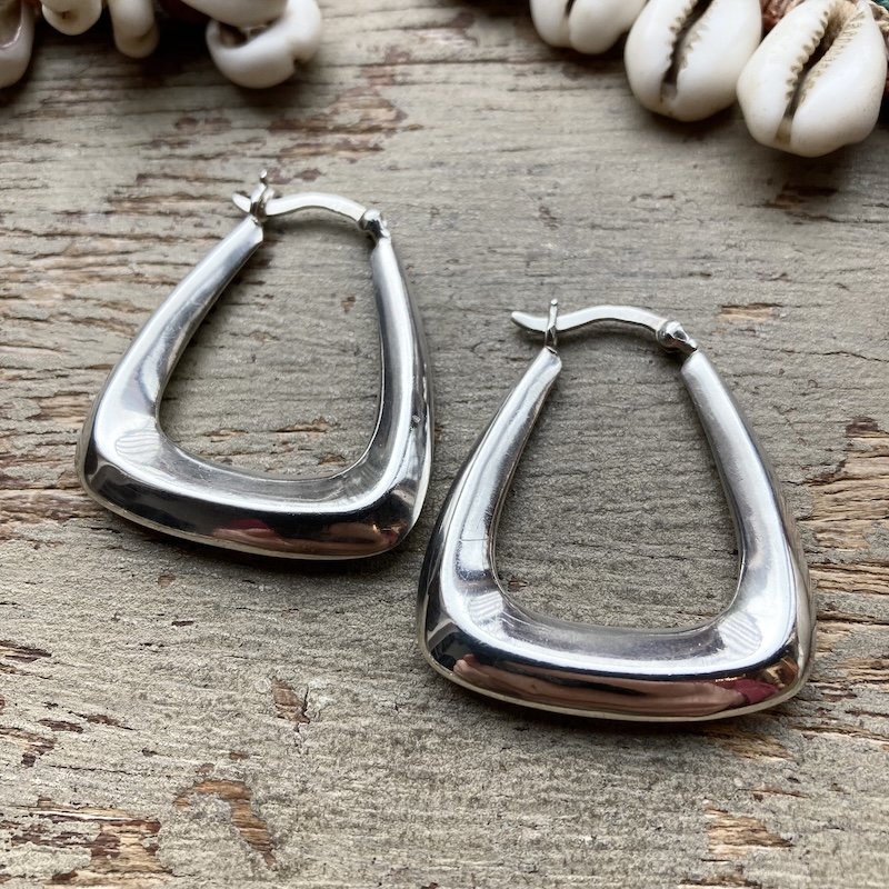 Fab Large Sterling Silver Creole Hoops