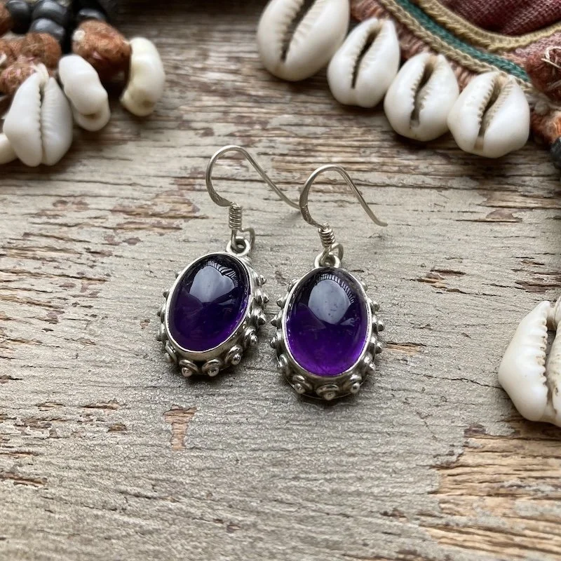 vintage ornate sterling silver amethyst earrings 1.jpeg