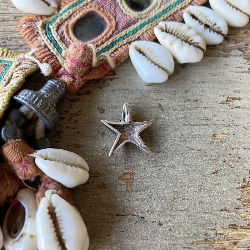 funky solid silver textured star pendant 2.jpeg