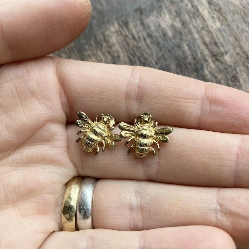 sterling silver silver gilt bee earrings 4.jpeg