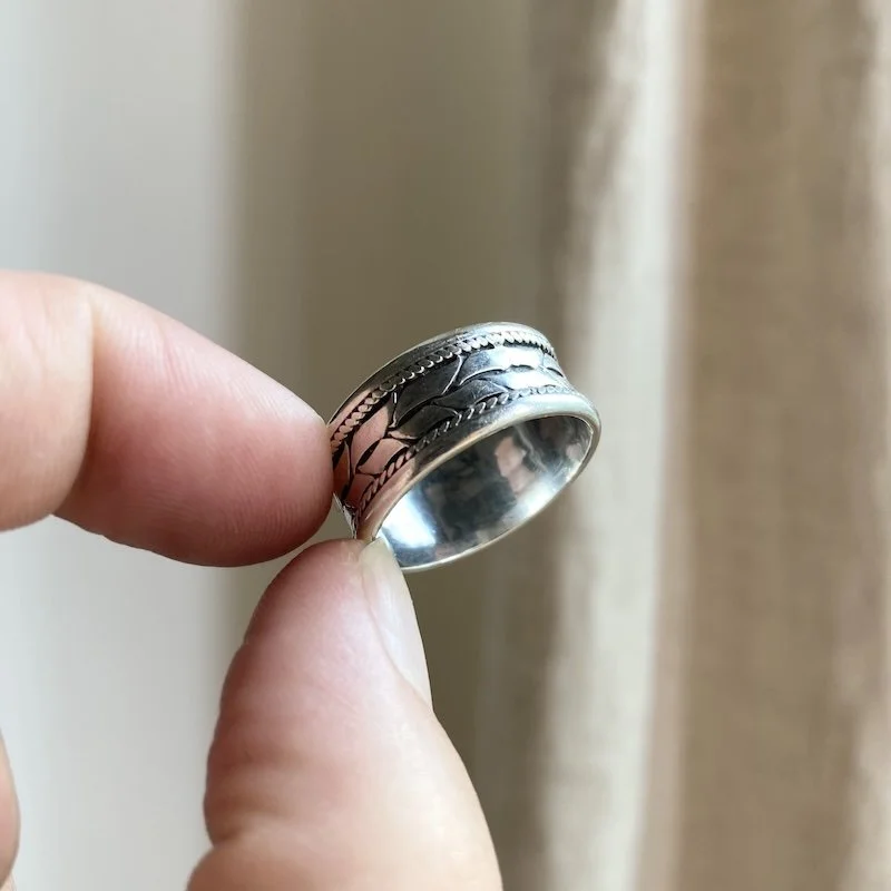 vintage chunky solid silver band ring 3.jpeg