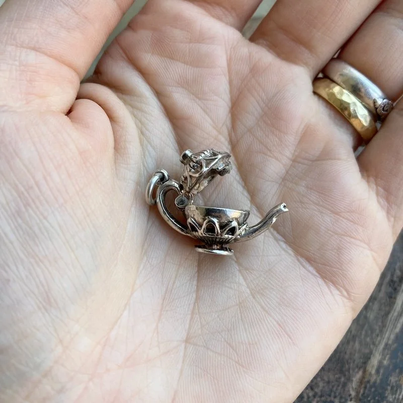 Magical Vintage Sterling Silver Teapot Pendant