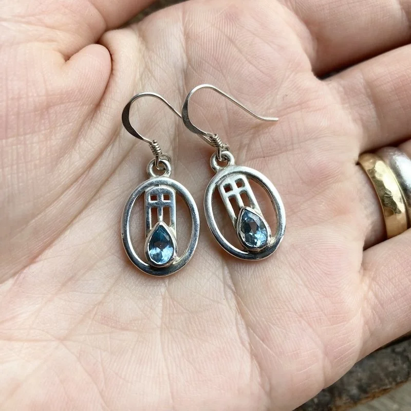 Beautiful Sterling Silver and Topaz Earrings