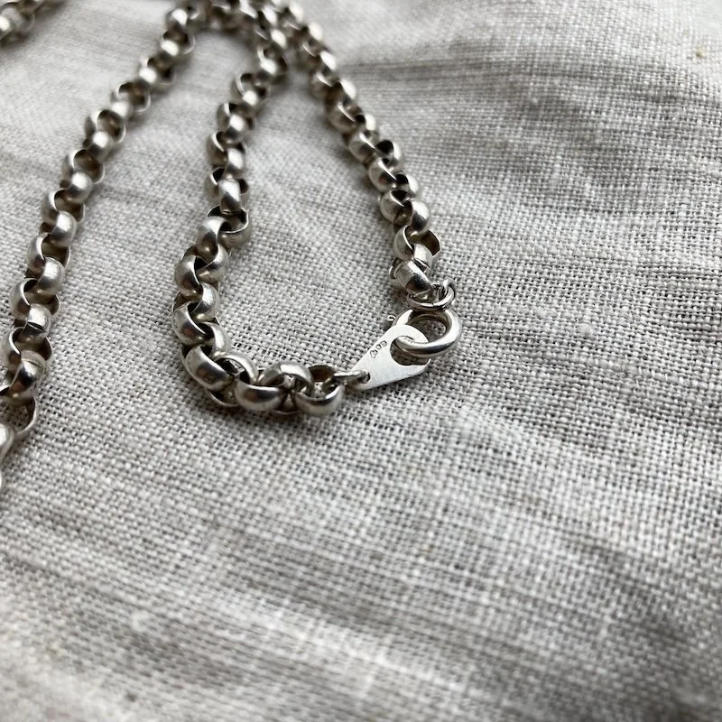 Lovely Vintage Sterling Silver Belcher Chain 16"