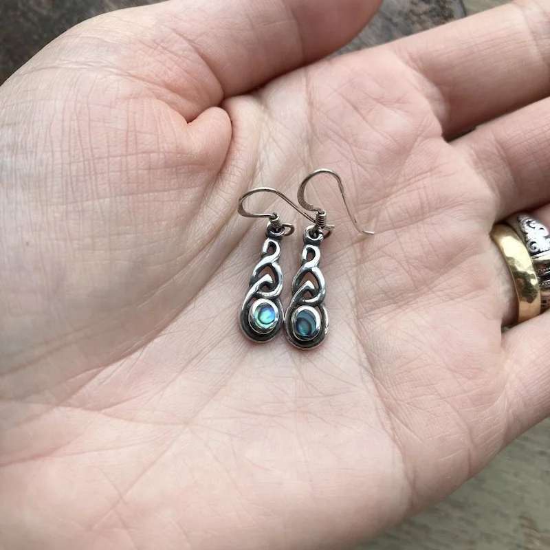 vintage sterling silver abalone shell earrings 4.jpeg