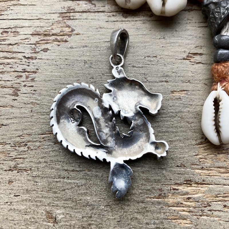 Amazing Solid Silver Dragon Pendant