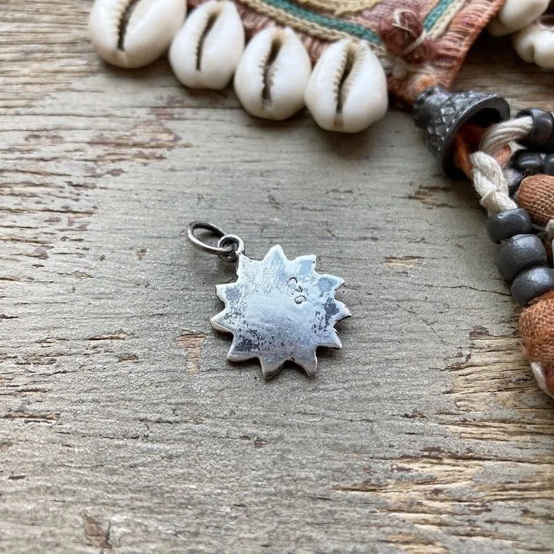 Dreamy Vintage Indian Sterling Silver Sun Pendant