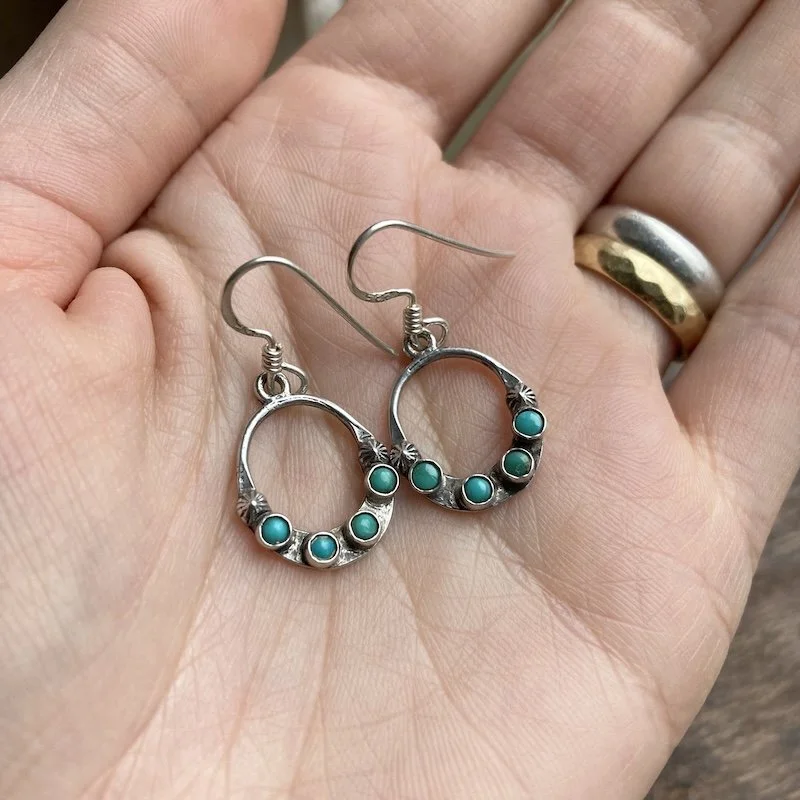 vintage navajo sterling silver and turquoise earrings.jpeg