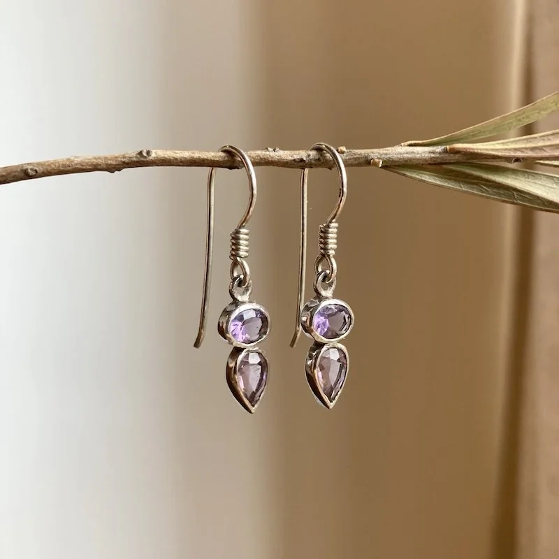 sterling silver sparkly amethyst earrings 4.jpeg