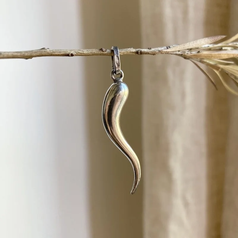 Lovely Vintage Silver Horn of Plenty Pendant
