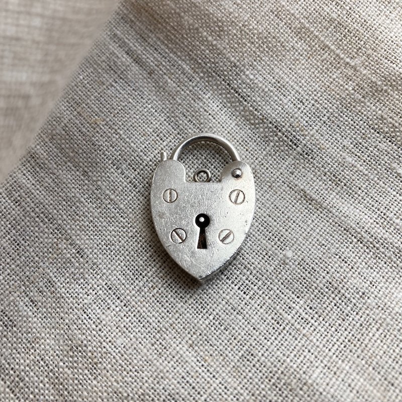 Fab Vintage Large Sterling Silver Heart Padlock
