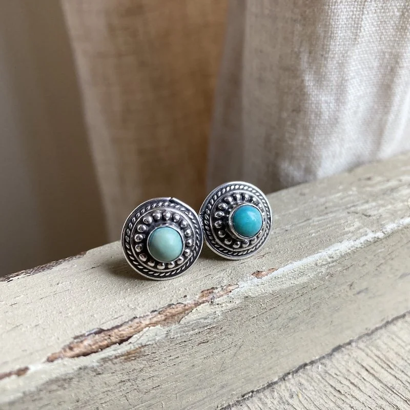 ornate sterling silver and turquoise earrings 1.jpeg