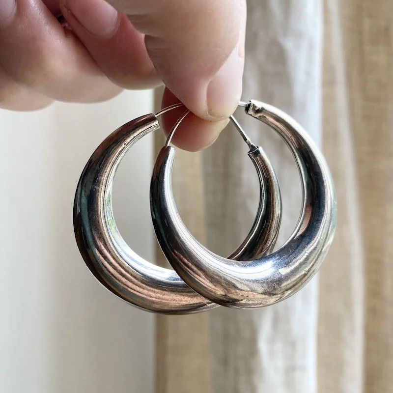 vintage large chunky sterling silver hoops 4.jpeg