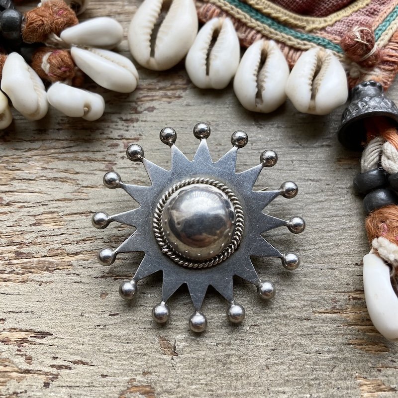 Amazing Vintage Sterling Silver Bohemian Brooch