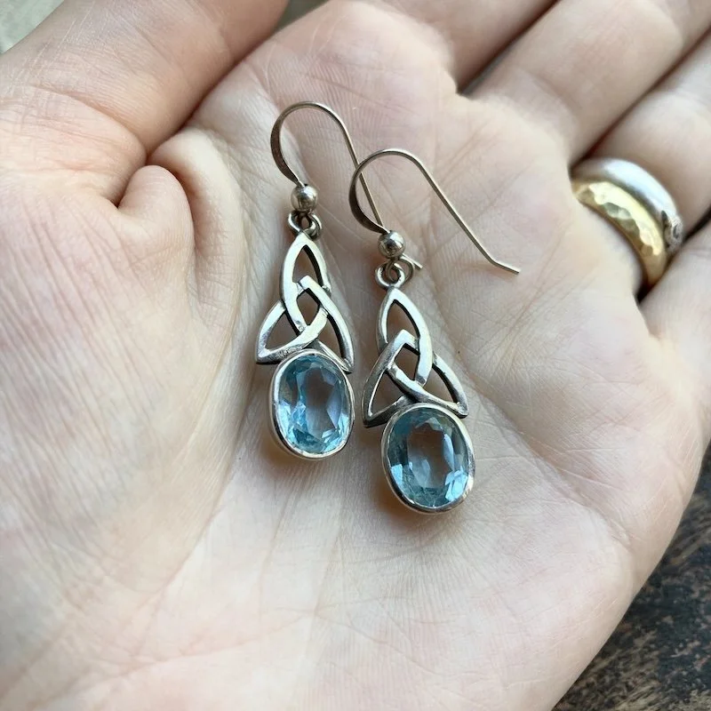 vintage Kit Heath sterling silver and blue topaz earrings 3.jpeg