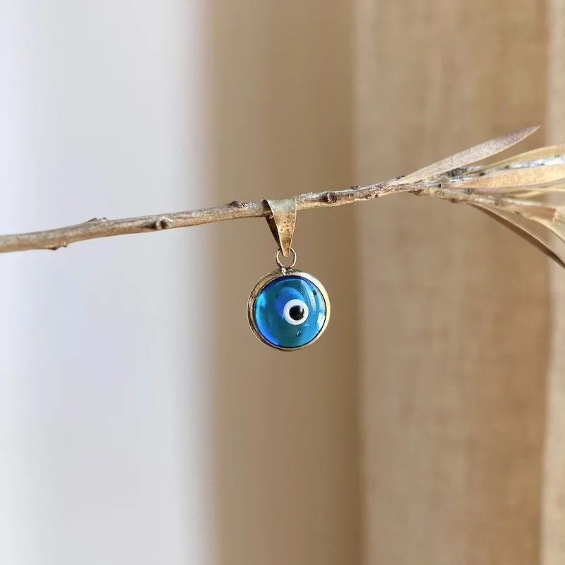 Lovely Little Sterling Silver Evil Eye Pendant