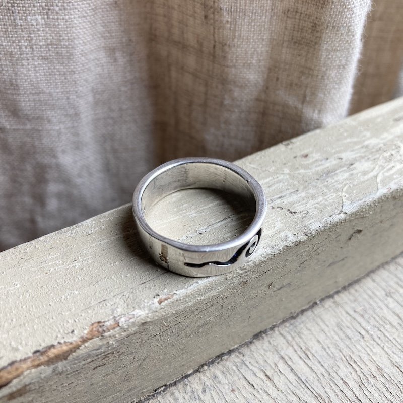 Vintage Sterling Silver Funky Patterned Ring