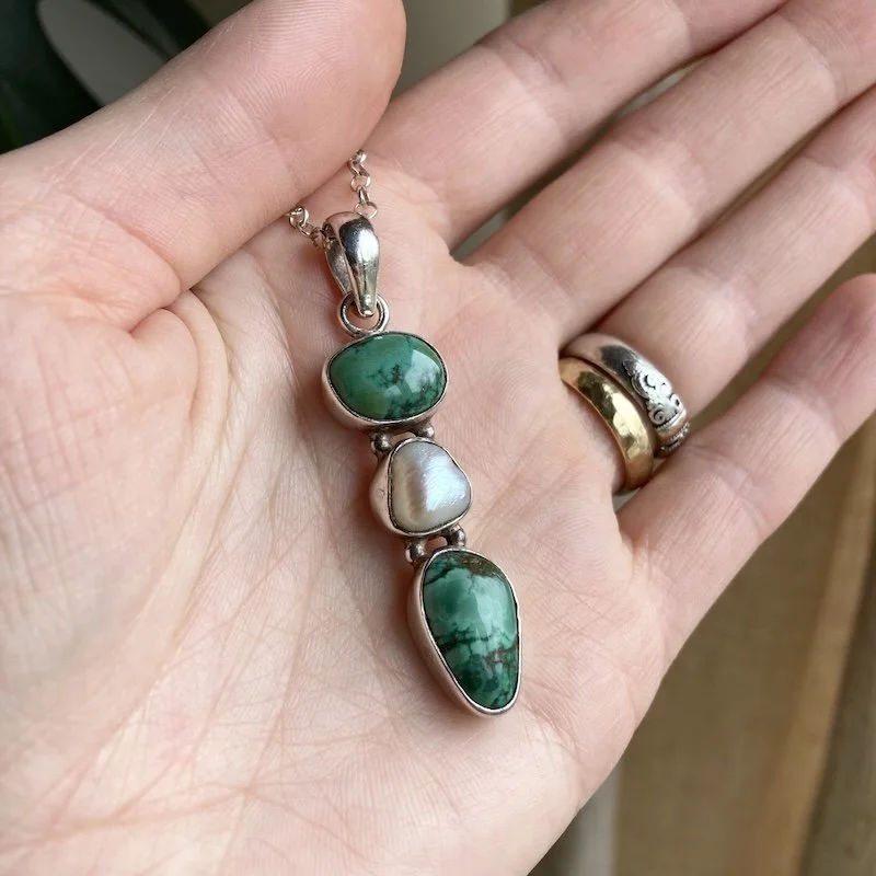 sterling silver turquoise and pearl necklace 1.jpeg