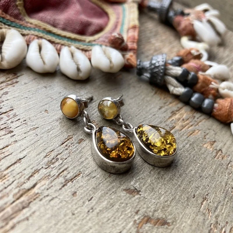 vintage sterling silver and amber earrings 2.jpeg