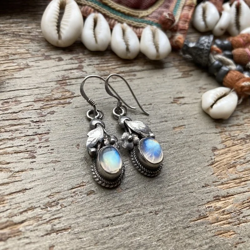 vintage ornate sterling silver rainbow moonstone earrings 3.jpeg