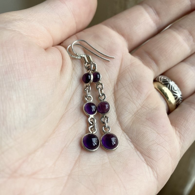 sterling silver amethyst dangly earrings 3.jpeg