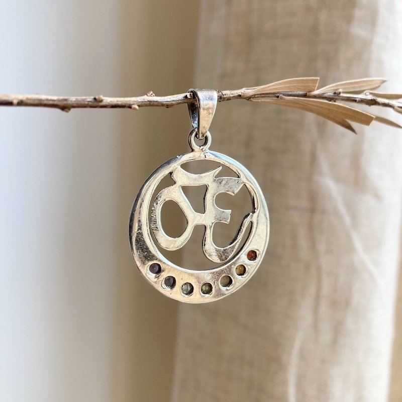 sterling silver rainbow Om pendant 3.jpeg