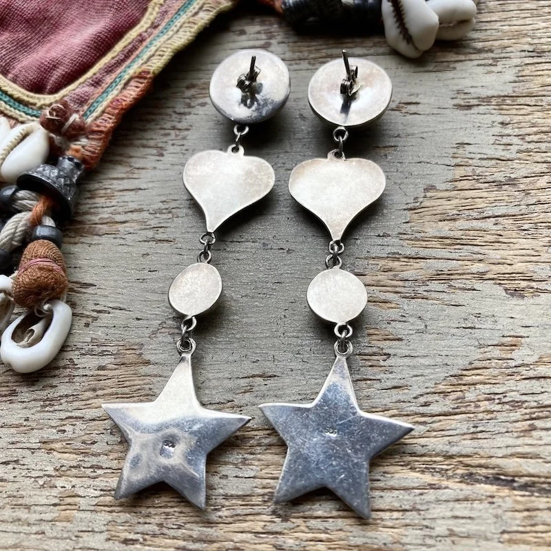 vintage dangly sterling silver heart and star earrings 3.jpeg